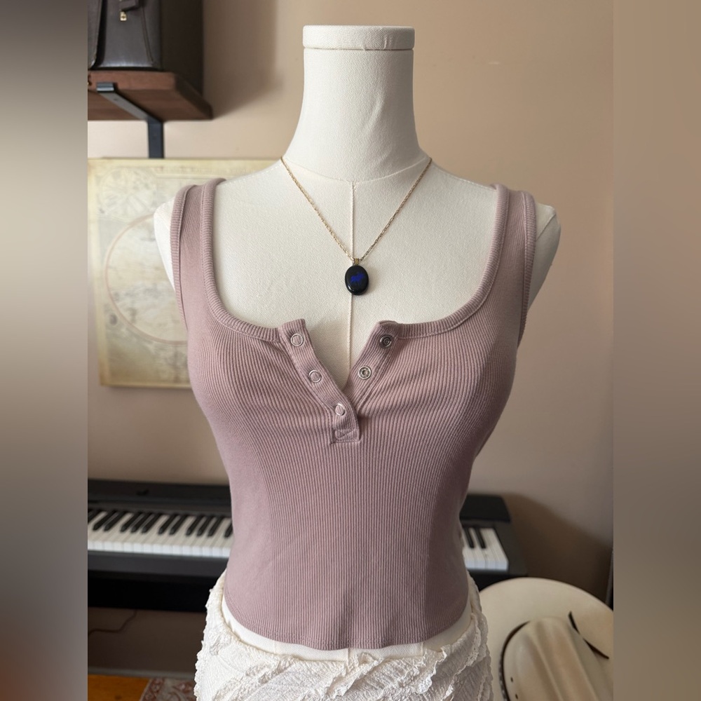 Forever 21 Mauve Ribbed Tank Top